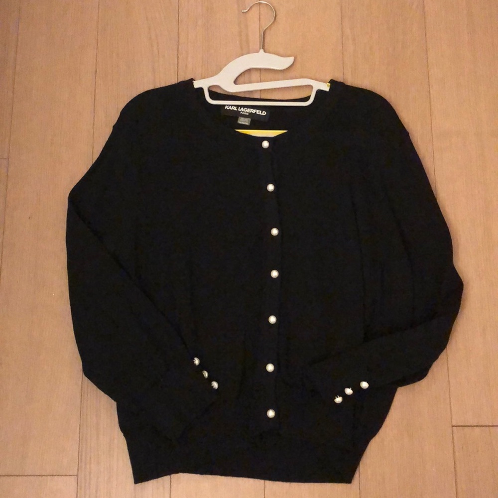 Karl Lagerfeld Black Pearl Cardigan